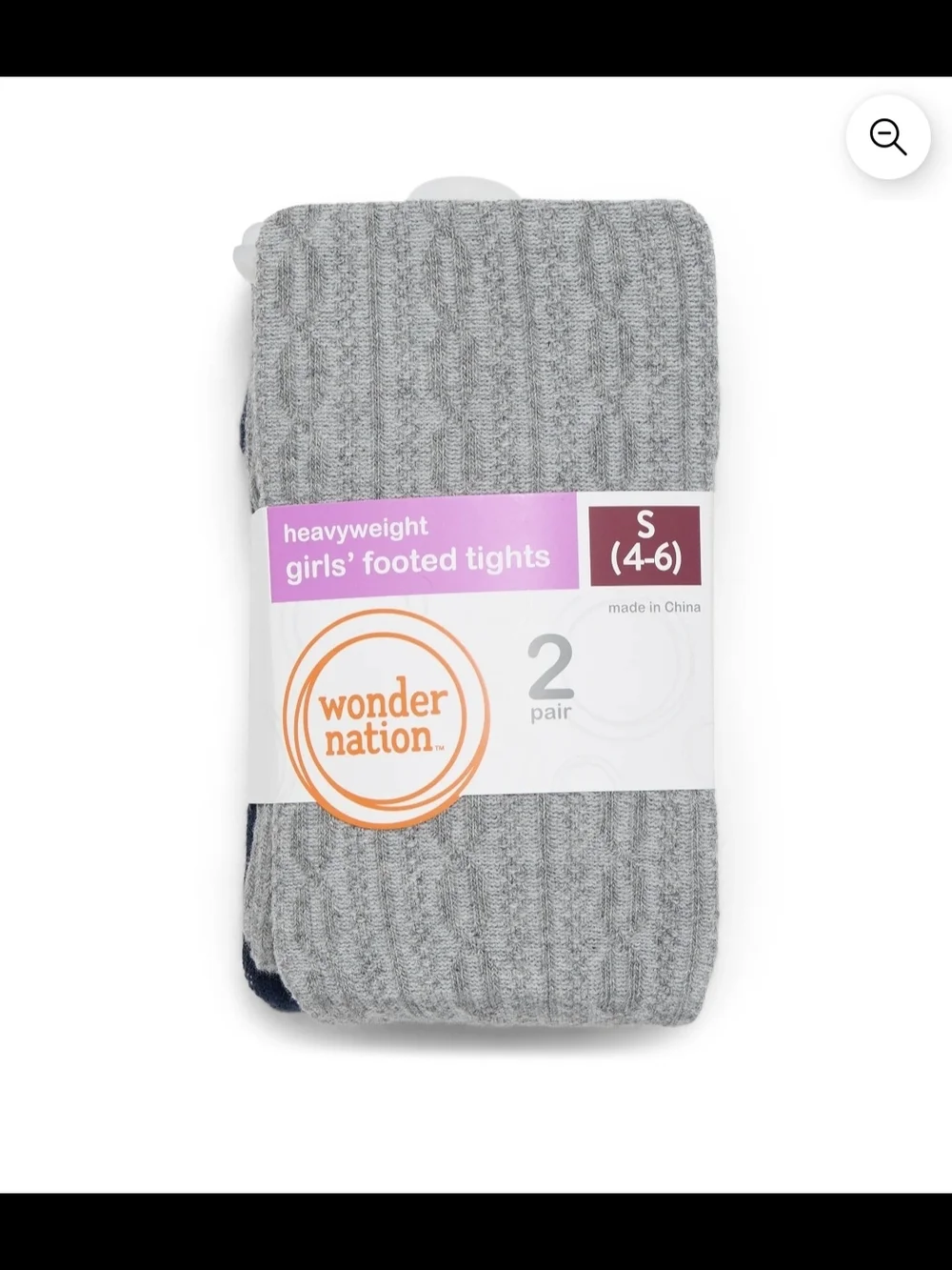 🌻 NWT Wonder Nation Girls Cable Knit Tights 2-Pack - Navy & Gray - Size S (4-6)